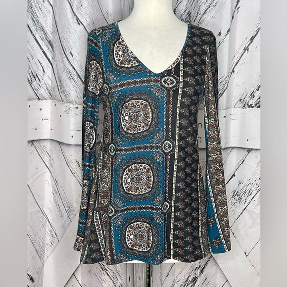 Vintage Havana Open Back Lightweight Knit Top High/Low S - Picture 1 of 6